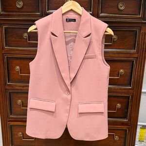 Pink Sleeveless Blazer by [Brand]